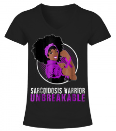 Black Girl Unbreakable SARCOIDOSIS Warrior t shirt1x374