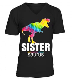 Shirts Sister Saurus TShirt Cute Tie Dye Dinosaur Gift For Girls4240 Cheap Shirt