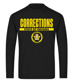 Indiana Correctional Officer Thin Silver Line Flag T-Shirt