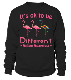 It's Ok To Be Different Autism Awareness Flamingo T-shirt