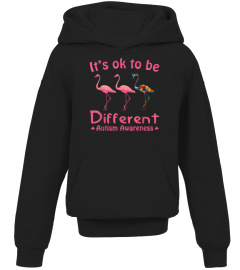 It's Ok To Be Different Autism Awareness Flamingo T-shirt