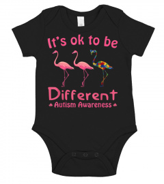It's Ok To Be Different Autism Awareness Flamingo T-shirt