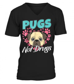 Funny Pugs Not Drugs - Pug Mom Lovers T-shirt1XQ51