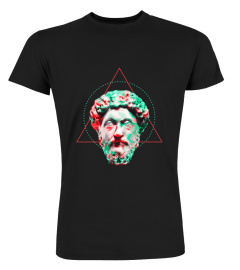 Vivid Trippy Geometric Head Marcus Aurelius Stoic Philosophy Fun Philosopher Shirt