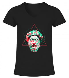 Vivid Trippy Geometric Head Marcus Aurelius Stoic Philosophy Fun Philosopher Shirt