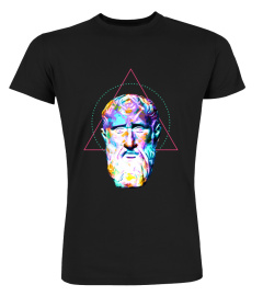 Vivid Trippy Geometric Head Zeno of Citium Philosophy Fun Philosopher Shirt