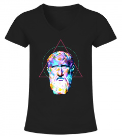 Vivid Trippy Geometric Head Zeno of Citium Philosophy Fun Philosopher Shirt