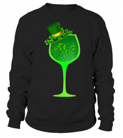 St Patrick's Day Shirt Wine Glass Top Hat Irish Drinking Tee