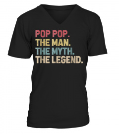Mens Pop Pop Man Myth Legend T-Shirt For Dad Funny Fathers Day Gt294