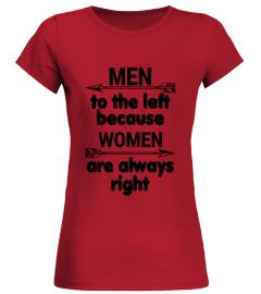 MEN to the left .Women are always right
