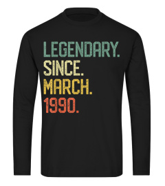 Born in March 1990 Tshirt Vintage 29th Birthday Gift Him Her198 cool shirt