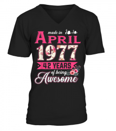 Womens Made in April 1977 42nd Birthday Shirt April Girl1551 Cool Shirts