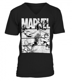Marvel Avengers Retro Black and White Comic Graphic T-Shirt967 Best Shirts