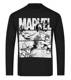 Marvel Avengers Retro Black and White Comic Graphic T-Shirt967 Best Shirts