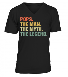 Mens Pops Man Myth Legend T-Shirt For Dad Funny Fathers Day Gift1x364