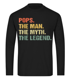 Mens Pops Man Myth Legend T-Shirt For Dad Funny Fathers Day Gift1x364