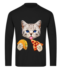 Space Cat With Taco And Pizza shirt