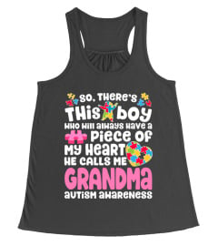 There s This Boy He Calls Me Grandma T shirt Autism Women