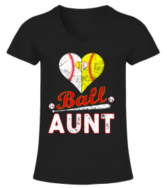 Ball Aunt Shirt - Funny Softball Baseball Cool TShirt Gifts