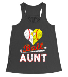 Ball Aunt Shirt - Funny Softball Baseball Cool TShirt Gifts