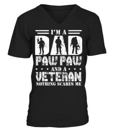 Best I'm A Dad Paw Paw and a Veteran Nothing Scares Me T Shirt360 Tee