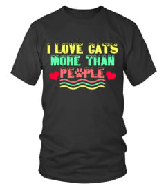 i love cats more than people  -  t-shirt