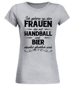 FRAUEN DIE MIT HANDBALL UND BIER