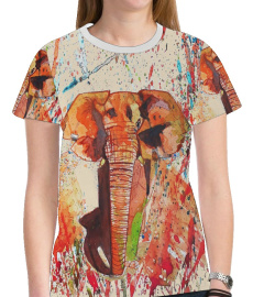 Elephant art all over t shirt