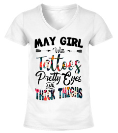 May girl with tattoos pretty eyes