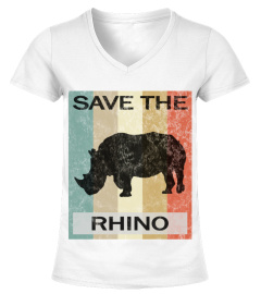 Rhinozeros Nashorn Rhino Vintage Style Retro Grunge Tiere