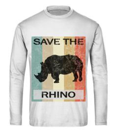 Rhinozeros Nashorn Rhino Vintage Style Retro Grunge Tiere