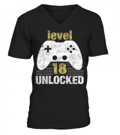 Level 18 Unlocked 18th Birthday Gamer T-Shirt883 like shirt