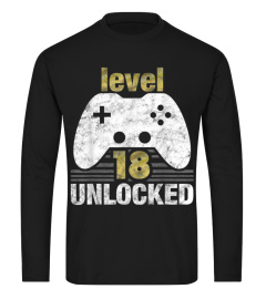 Level 18 Unlocked 18th Birthday Gamer T-Shirt883 like shirt