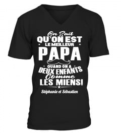 T-shirt Personnalisé-PAPA Deux Enfants