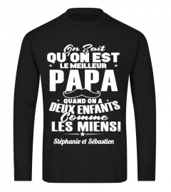 T-shirt Personnalisé-PAPA Deux Enfants