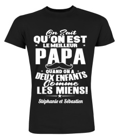 T-shirt Personnalisé-PAPA Deux Enfants