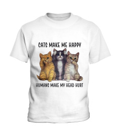 Cats Make Me Happy -Cat Christmas Tee Shirts