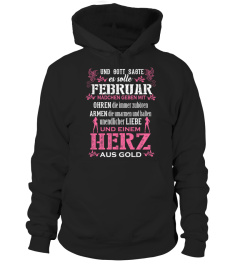 Februar Mädchen einem Herz aus Gold Tee