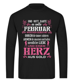 Februar Mädchen einem Herz aus Gold Tee