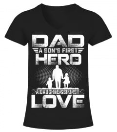 FatherDay Shirt Dad a Sons First Hero a Daughters First Love T-Shirt Father trending