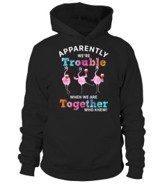 Apparently were trouble wine flamingo when we are t-shirt