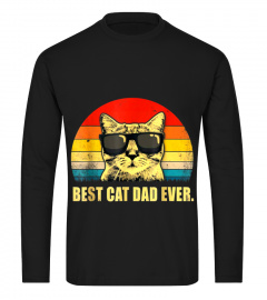 MENS VINTAGE BEST CAT DAD EVER T SHIRT C