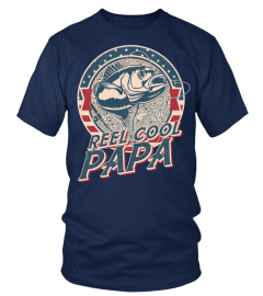 Mens Reel Cool Papa Fishing Papa Father's Day Gift Vintage