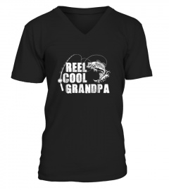 reel cool grandpa fishing gift t shirt for dad or grandpa