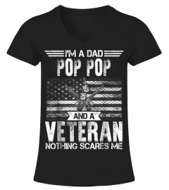 I'm a Dad Pop Pop Veteran Patriotic T Shirt America USA Flag