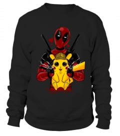 Deadpool hug love Pikachu shirt