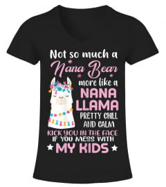 Womens Not So Much A Nana Bear More Like A Nana LLama Tshirt Gifts