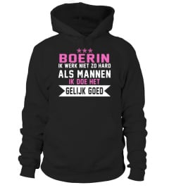 Boerin Ik werk niet zo hard Als mannen Ik doe het Gelijk goed