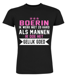 Boerin Ik werk niet zo hard Als mannen Ik doe het Gelijk goed