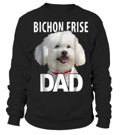 Mens Bichon Frise Dad T-shirt Funny Bichon Frise Face Portrait